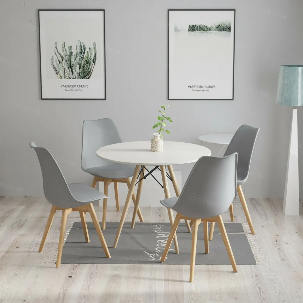 Indoor Small Smart Dining Table 4 Chairs Round Dining Table Set With Chairs