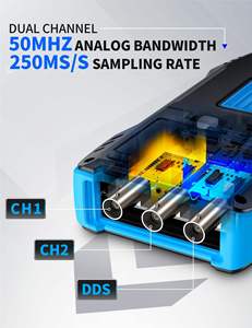 ออสซิลโลสโคปดิจิตอลแบบพกพา Fnirsi 2C53T 3in1 มัลติมิเตอร์ เครื่องกำเนิดสัญญาณ 50MHz 250MS/s ช่องสัญญาณคู่ เครื่องมือซ่อมอิเล็กทรอนิกส์ - Product Image 5