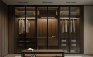 Armoires en bois sur pied de luxe pour chambre à coucher, sur mesure, avec porte à charnières latérales, design moderne, appartement, salon, bricolage, MDF - Product Image 2