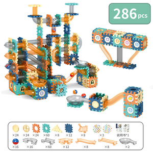 286 piezas de bloques de construcción de tuberías de plástico, juguete educativo Unisex DIY con modelo de carreras de mármol certificado EN71, creación de Juguetes - Product Image 6