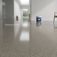 Revêtement de sol en sable coloré époxy industriel pour sols en béton, application au pinceau, bicomposant, imperméable, durable
