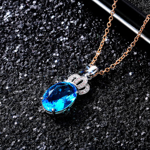 Collier pendentif couronne pour femme, serti de quatre griffes, bijoux de mode - Product Image 6