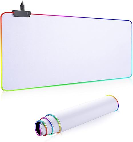 RGB Gaming Cartoon LED Lights Keyboard Mouse Pad with Waterproof Surface Non-slip Multi-size Options Stock Available