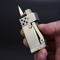 Machette métal kérosène briquet presse mécanique allumage automatique rétro coupe-vent briquet cigarettes