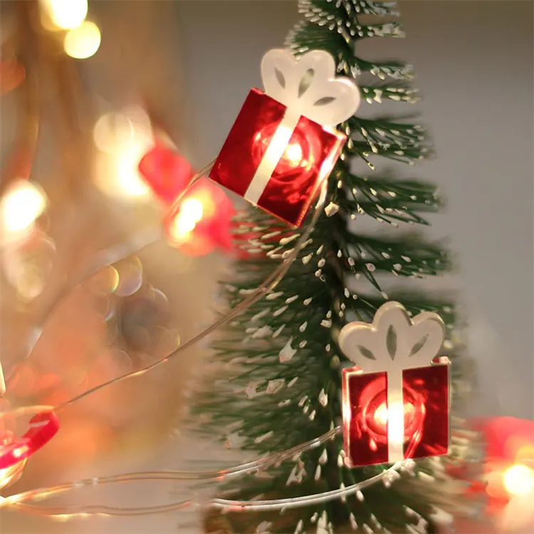 크리스마스 LED 조명 문자열 산타 클로스 사슴 눈사람 크리스마스 트리 장식 선물 깜박이는 빛 요정 문자열
