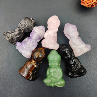 Usine en gros A0méthyste noir obsidienne oeil de tigre cristaux pierres précieuses naturelles cristal artisanat bébé bouddha Feng Shui gravure