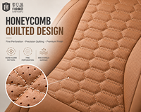 Nouvelles housses de siège auto de luxe sur mesure, design premium, en cuir perforé matelassé nid d'abeille, modèle spécifique, ensemble complet, OEM ODM