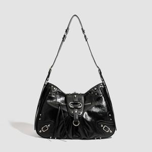High End Chic Motorcycle Style Waterproof Zipper <b>Backpack</b> <b>Large</b> Capacity Rivet Tote Bag Perfect <b>Women</b> Single-shoulder Crossbody - Product Image 6