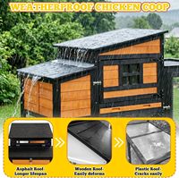 Poulailler portable en bois pour l'extérieur, cage à volailles avec roues, pour 4 à 6 poulets, nichoir, plateau coulissant, fenêtres ventilées, toit en asphalte