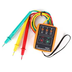 Probador de indicador de rotación de orden de secuencia de fase, 600V CA 60V ~/20Hz ~ 400Hz, con indicadores simultáneos a través de LED y zumbador auditivo