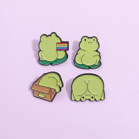 Épinglette en alliage de zinc plaqué nickel noir, motif grenouille blessée, pour cadeaux de remise de diplôme, sacs, vestes et sweats à capuche