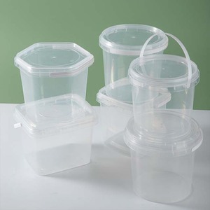 Nhựa pails với xử lý thực phẩm lưu trữ container với nắp dễ dàng tái sử dụng bao bì nhựa - Product Image 1