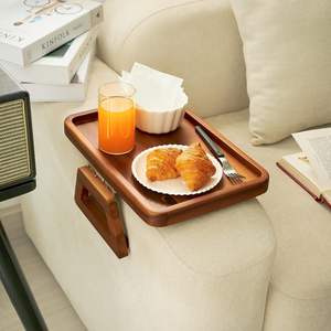 Plateau d'accoudoir de canapé en bois-Table d'accoudoir de canapé Clip sur plateau-Table d'accoudoir pour canapé large - Product Image 3