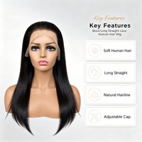 Perruque frontale 360 en cheveux humains brésiliens vierges 100% Grade 12A Texture Lisse HD Pré-épilée avec Baby Hair Cuticules Alignées Vente en Gros