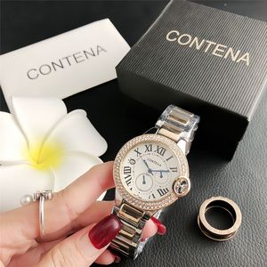 นาฬิกาสายเหล็ก Geneva สำหรับธุรกิจนาฬิกาวินเทจของผู้หญิง reloj DE PLATA นาฬิกาควอทซ์ประดับพลอยเทียมสามตาแบบโรมัน