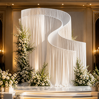 Arche de mariage moderne en fer blanc en forme de S, support incurvé durable et écologique pour la décoration de scène de cérémonie et de fête