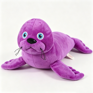 Almohada suave de peluche con forma de criatura marina, almohada de foca morada de cuerpo largo ultra suave para siesta, decoración de sofá y dormitorio. - Product Image 4