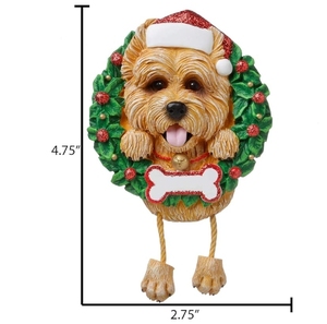 Décorations de Noël personnalisées en résine : <span class=keywords><strong>Cairn</strong></span> Terrier et couronnes pour la boutique de Noël. Un cadeau personnalisé pour les amoureux des chiens - Product Image 2