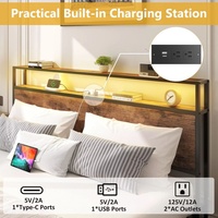 Cadre de lit en métal pliable et portable, convertible, pleine taille, avec espace de rangement, design moderne, plateforme réglable pour hôtel