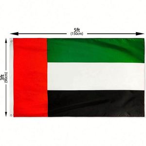 Banderas Duraderas de los Emiratos Árabes Unidos de 3x5 Pies para Exteriores, Bandera con Doble Costura para Decoración de Eventos Nacionales - Product Image 1