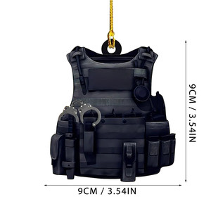 Ornamenti Natalizi in Acrilico a Forma di Gilet Tattico della Polizia, Ciondolo Uniforme da Poliziotto, Decorazione per Albero di <span class=keywords><strong>Natale</strong></span>, Regalo per le Festività della Forza dell'Ordine - Product Image 4
