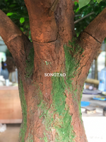 Grandes plantes artificielles en fibre de verre, feuilles vertes en plastique, pour la décoration extérieure de restaurants, imitation bois