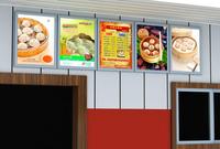 L'affichage d'intérieur de la publicité de Fastfood a mené l'intense luminosité ultra mince de caisson lumineux