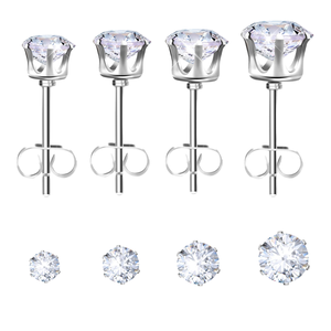 Pendientes de circonita con forma de corona para mujer, pendientes de cristal AA de seis puntas, embalaje para <span class=keywords><strong>tarjeta</strong></span> de <span class=keywords><strong>regalo</strong></span>, poste de acero inoxidable - Product Image 1