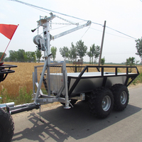 Remorque de Jardin Haute Capacité pour VTT, Chariot de Transport Agricole, Kits de Remorques Forestières pour Motos et VTT