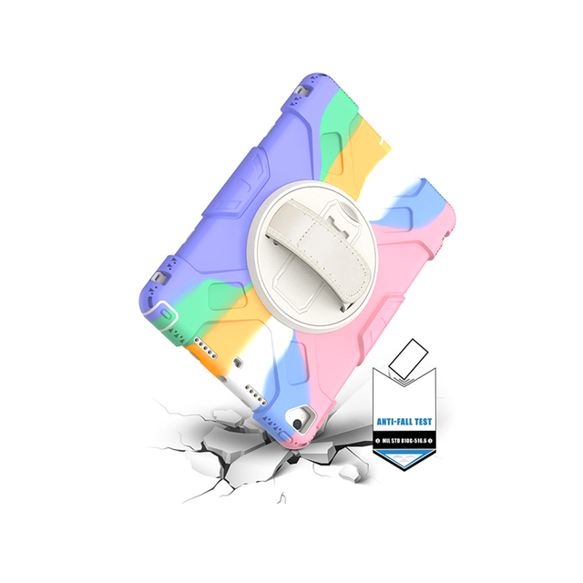 Hand Shoulder Strap Pen Pencil Slot Colorful Rainbow Tablet case for ipad 9th 9 Generation 10.2 case Kids