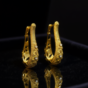 Orecchini Classici in Oro con Diamanti, Oro Massiccio 18K, Diamanti Naturali Taglio Brillante Rotondo Colore G, per Uso Quotidiano Femminile - Product Image 2