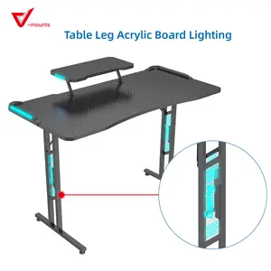 V-mounts ErgoFusion Moderno Preto Ajustável PC Gaming Desk Móveis de Escritório Ferro Casa Escola Mesa Perna Acrílico Board