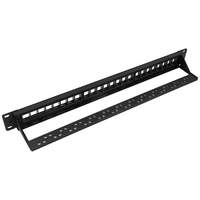 Panel Patch Logam Hitam Kosong 19 inci 1U UTP Cat5e-Cat8 24 Port dengan Standar ANSI/TIA/EIA DP-KJ-07