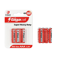 Batería de Carbono-Zinc de Alto Rendimiento de 1.5V AAA con Cubierta de PVC para Control Remoto, Linterna, Cámara, Juguete, Reloj