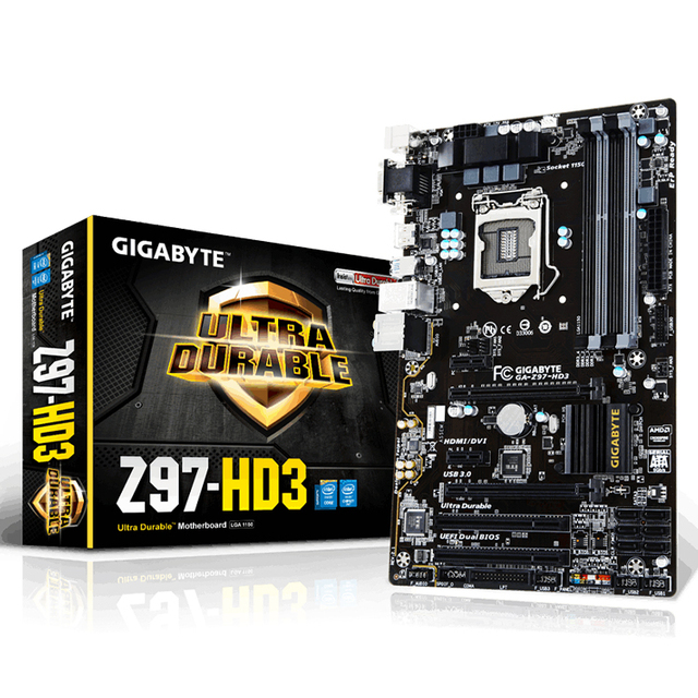 GIGABYTE GA-Z97-HD3 LGA 1150 Socket Used Gaming Motherboard with Intel Z97 Express Chipset Support 4th 5th Core I3 I5 I7