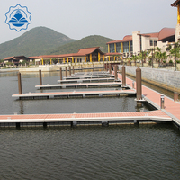 Passerelle flottante, quai marin, plateforme pour bateaux, ponton pour maison flottante avec structure en aluminium et revêtement en WPC, taille personnalisable