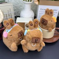 Nouveau jouet en peluche amusant Capybara avec des oreilles, porte-clés, peluche douce en coton PP rembourrée avec des oreilles mobiles, pendentif en peluche, cadeaux