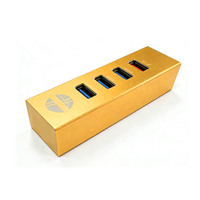 AOTECH 5'i 1 Arada USB 3.0 Hub 3 USB 3.0 Girişi 1 Ses Girişi Hızlı Şarj Altın Alüminyum Alaşım Mac/PC/Laptop Uyumlu 12 Ay Stokta