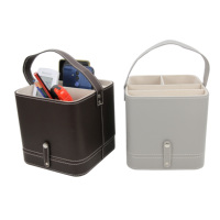 Panier organisateur en cuir PU personnalisé LG8186, plateau de rangement décoratif pour bijoux, maquillage, peinture, bureau