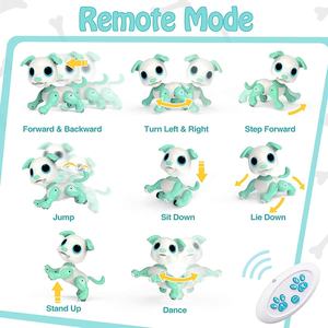 Jouet de chien robot interactif à détection de gestes avec des sons de marche, des aboiements, des lumières, un chiot réaliste télécommandé pour enfants - Product Image 2