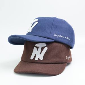 Cappellino da Baseball Premium a 6 pannelli personalizzato con Logo esclusivo sportivo per il tempo libero cappello di lana ricamato a mano marrone colore blu metallo - Product Image 2