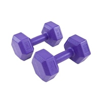Ensemble d'haltères hexagonales en plastique de 5 kg pour entraînement à domicile, rempli de ciment et de sable, personnalisable OEM JS JS-1710, pour exercices de fitness complets, MOQ