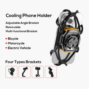 Support de téléphone pour moto, vélo et vélo électrique MEMO GW05 avec ventilateur de refroidissement antichoc - Product Image 1