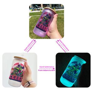 Gobelets en verre de 16 oz à sublimation, effet givré, changeant de couleur, formes variées, prêts à être expédiés, pour bière - Product Image 2