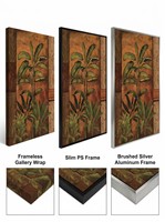 Peinture à l'huile peinte à la main, style forêt tropicale, jungle, botanique, florale, cadre en alliage d'aluminium, vente en gros pour hôtels