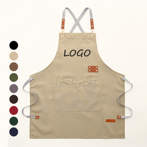 Tạp dề vải bố chống thấm in logo tùy chỉnh, có túi, dây đeo chéo, điều chỉnh được, dành cho nam nữ, nấu ăn, làm bánh, phục vụ - Product Image 1