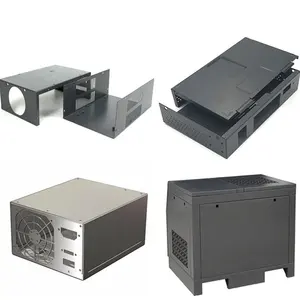 Kotak proyek logam lembaran baja kustom casing cap logam atau casing ponsel bagian datar kosong pencuci aluminium