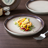 Assiettes de service en céramique de luxe, plats de dîner occidentaux, vaisselle pour la maison, l'hôtel, le restaurant, la table du Nouvel An