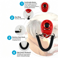 Clicker d'entraînement pour chien réutilisable de haute qualité, ABS, peut former plusieurs comportements, entraîneur de chien portable