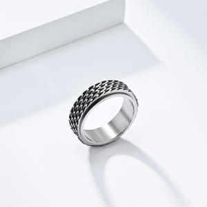 Bague rotative en acier inoxydable effet écaille de dragon, or, noir, argent, bijou unisexe tendance, cadeau, bague pour l'index K R810 - Product Image 3
